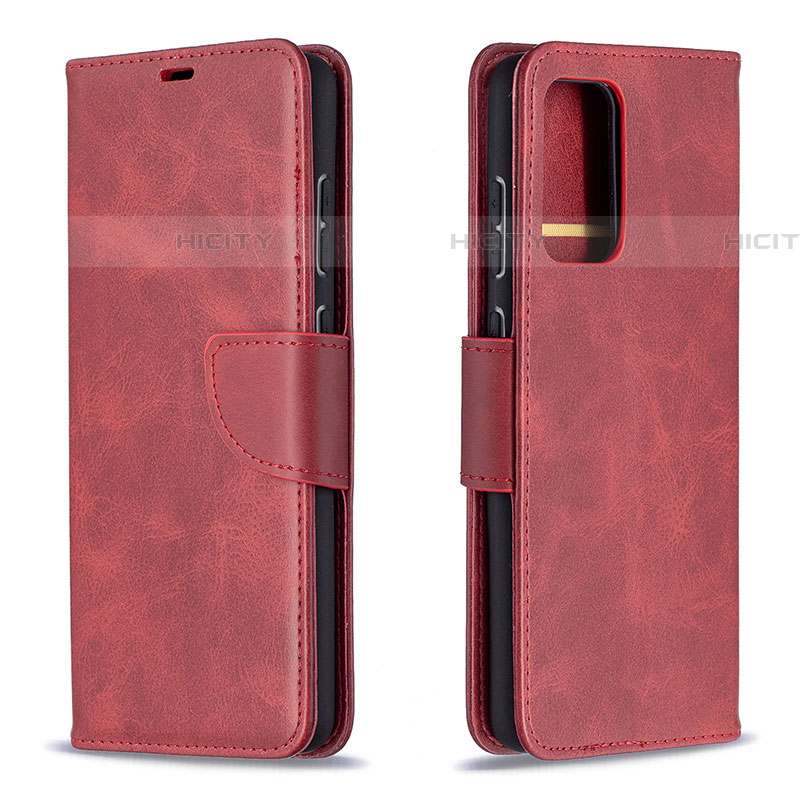 Funda de Cuero Cartera con Soporte Carcasa B04F para Samsung Galaxy A72 5G Rojo