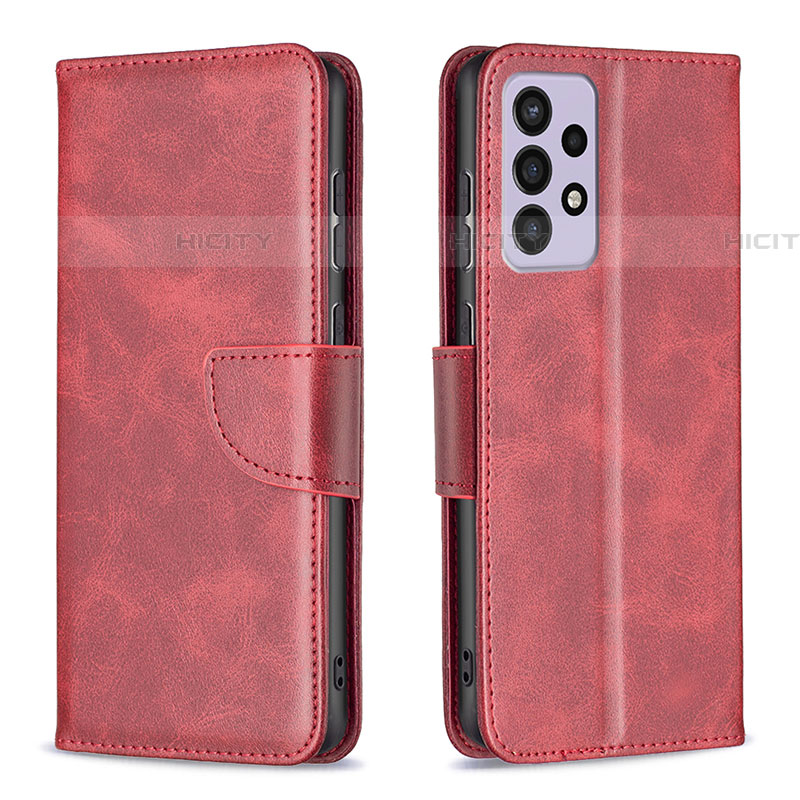 Funda de Cuero Cartera con Soporte Carcasa B04F para Samsung Galaxy A73 5G Rojo