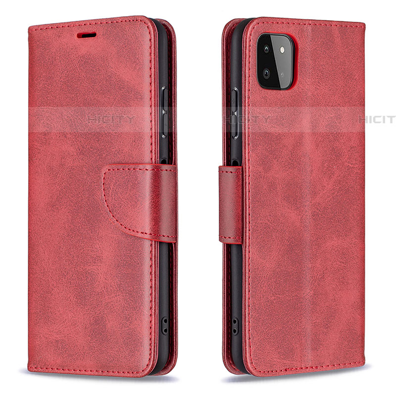 Funda de Cuero Cartera con Soporte Carcasa B04F para Samsung Galaxy F42 5G Rojo