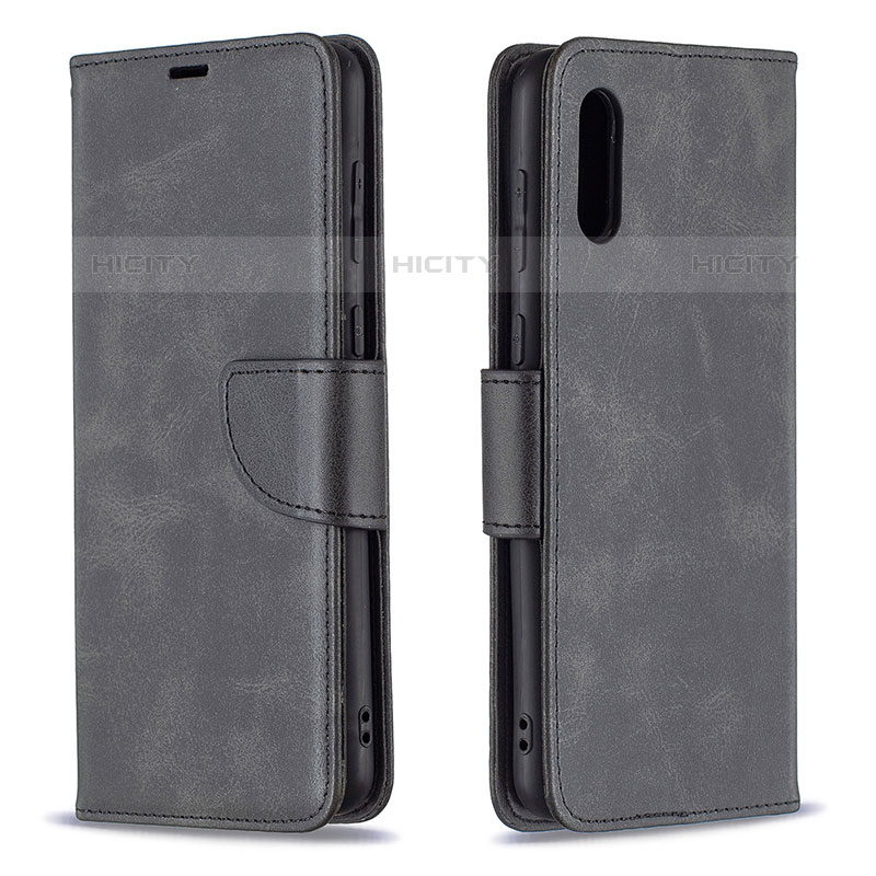 Funda de Cuero Cartera con Soporte Carcasa B04F para Samsung Galaxy M02 Negro