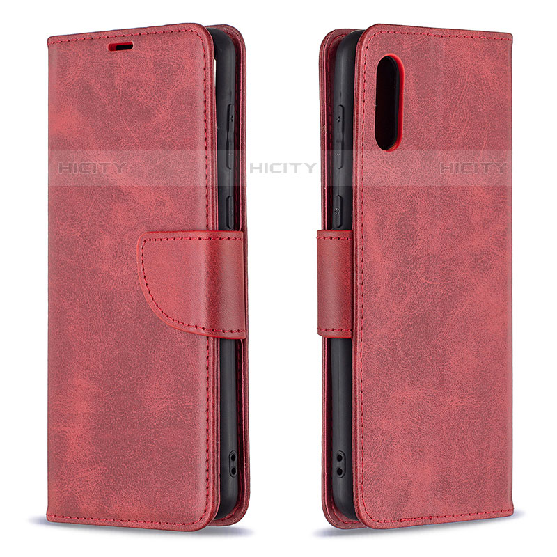 Funda de Cuero Cartera con Soporte Carcasa B04F para Samsung Galaxy M02 Rojo