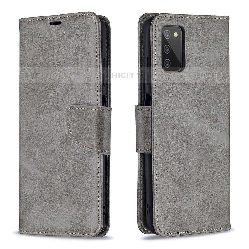 Funda de Cuero Cartera con Soporte Carcasa B04F para Samsung Galaxy M02s Gris