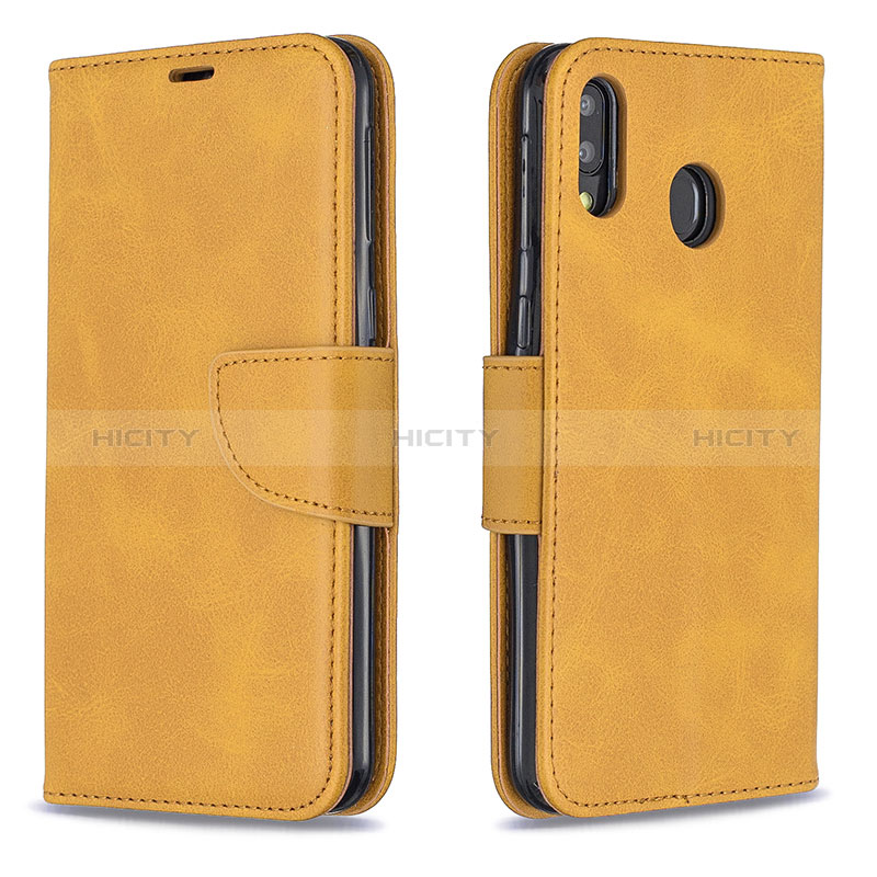 Funda de Cuero Cartera con Soporte Carcasa B04F para Samsung Galaxy M20 Marron Claro