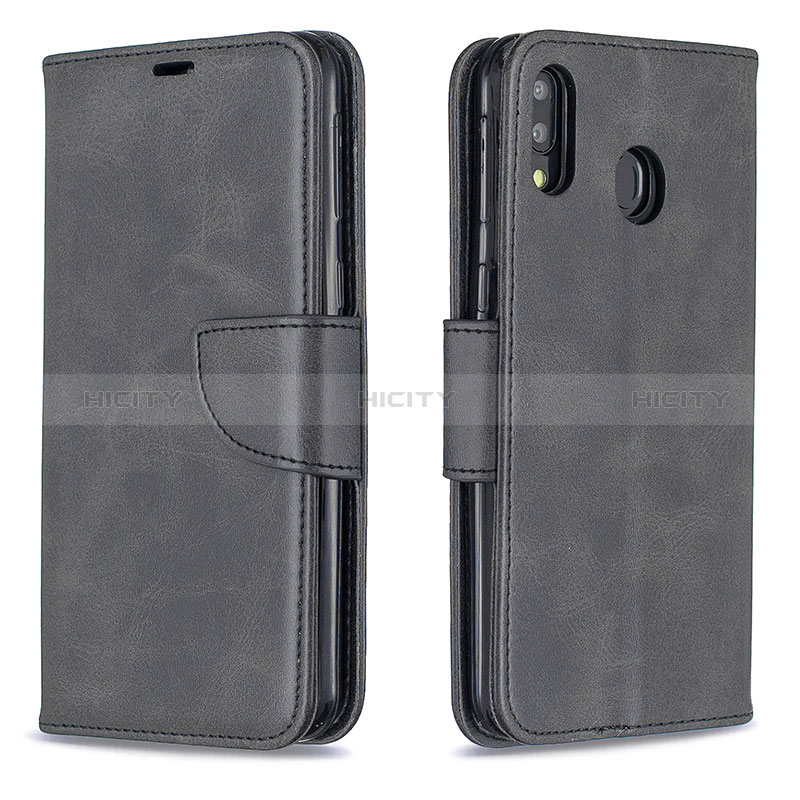 Funda de Cuero Cartera con Soporte Carcasa B04F para Samsung Galaxy M20 Negro