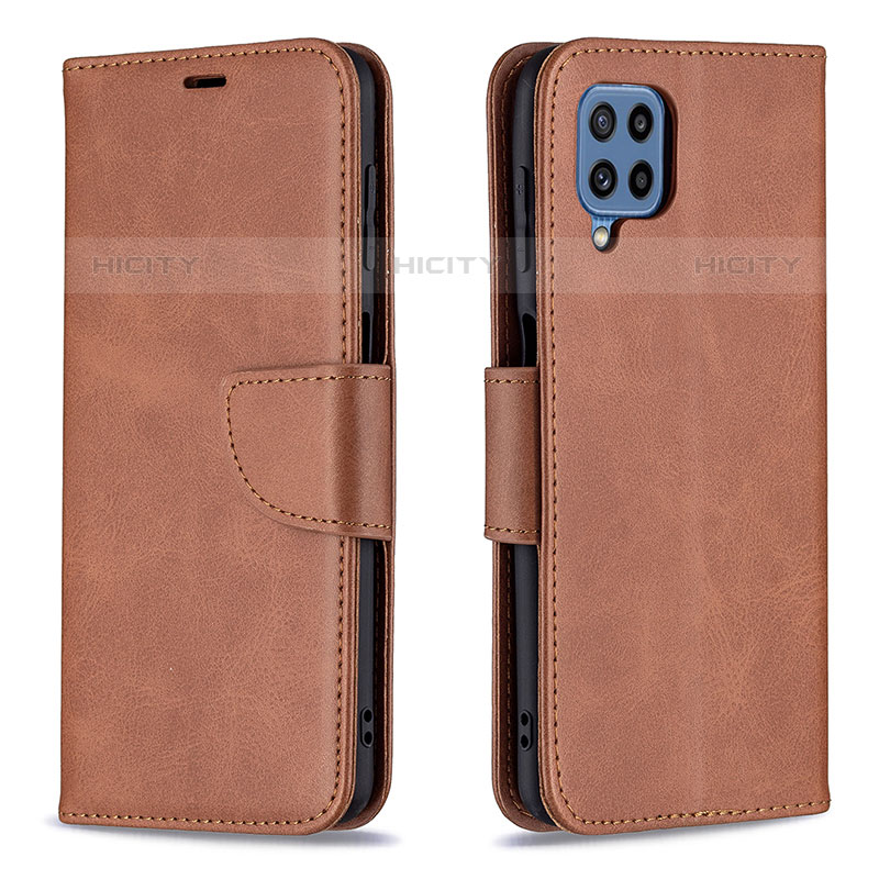 Funda de Cuero Cartera con Soporte Carcasa B04F para Samsung Galaxy M32 4G Marron