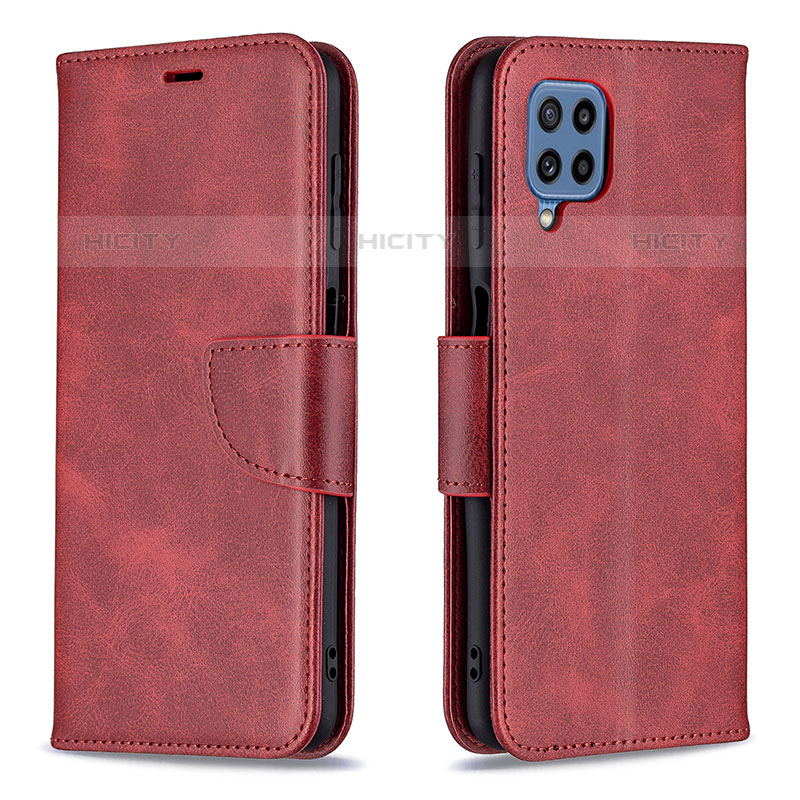 Funda de Cuero Cartera con Soporte Carcasa B04F para Samsung Galaxy M32 4G Rojo