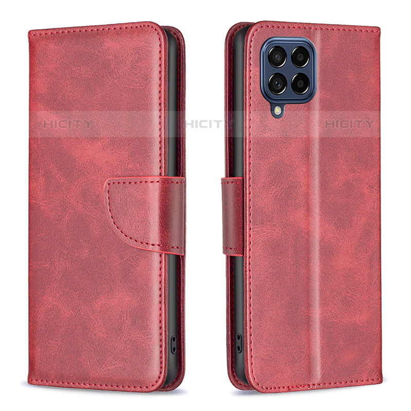 Funda de Cuero Cartera con Soporte Carcasa B04F para Samsung Galaxy M53 5G Rojo