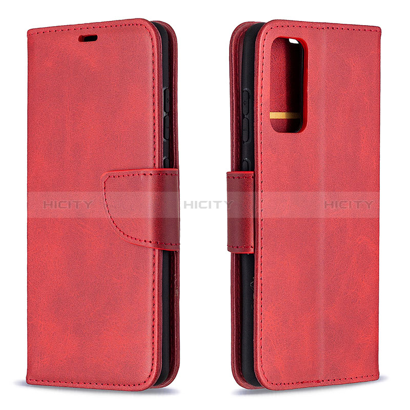 Funda de Cuero Cartera con Soporte Carcasa B04F para Samsung Galaxy S20 Lite 5G Rojo