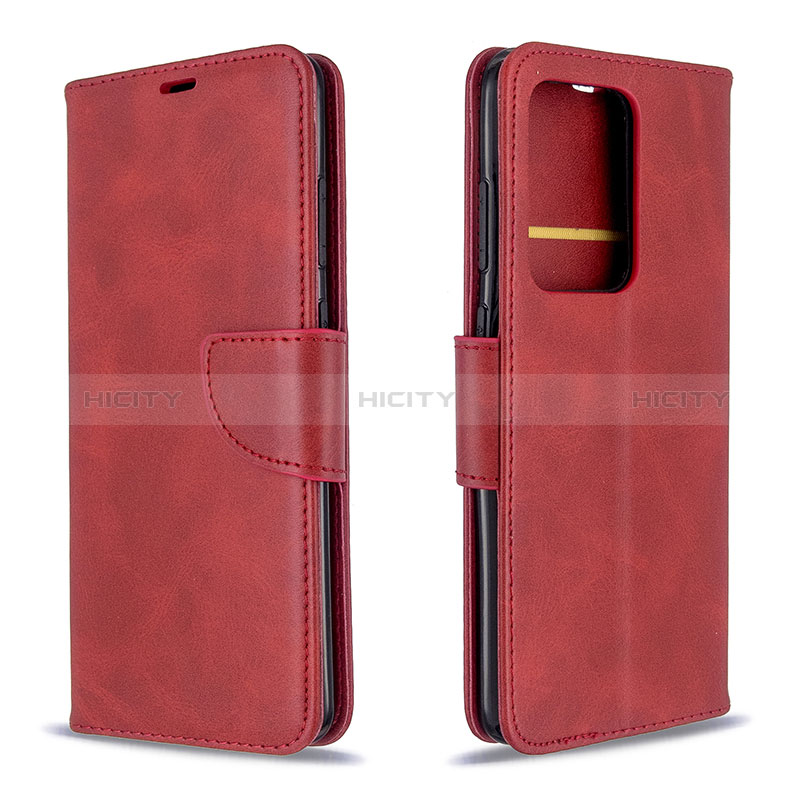 Funda de Cuero Cartera con Soporte Carcasa B04F para Samsung Galaxy S20 Plus 5G Rojo