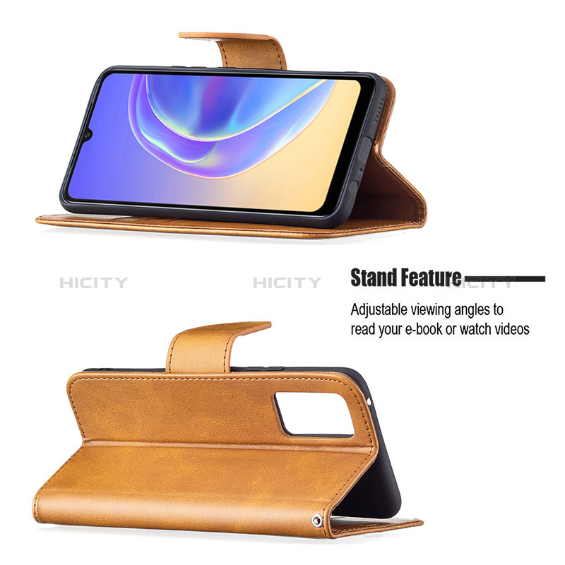 Funda de Cuero Cartera con Soporte Carcasa B04F para Vivo V21e 4G