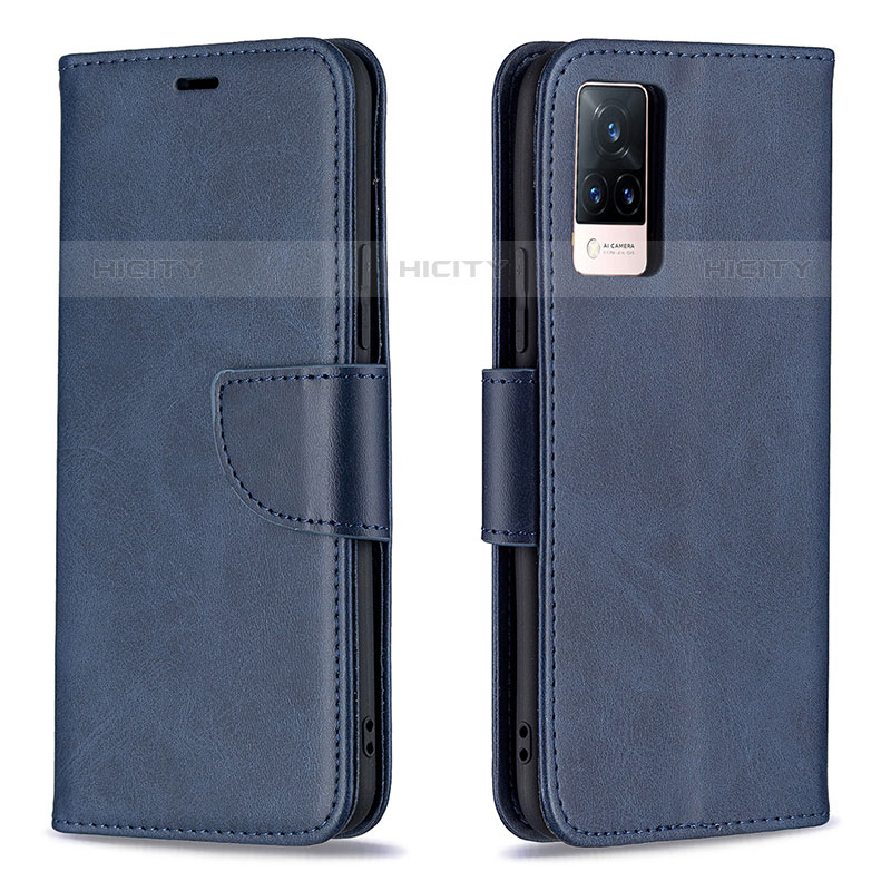 Funda de Cuero Cartera con Soporte Carcasa B04F para Vivo V21s 5G Azul