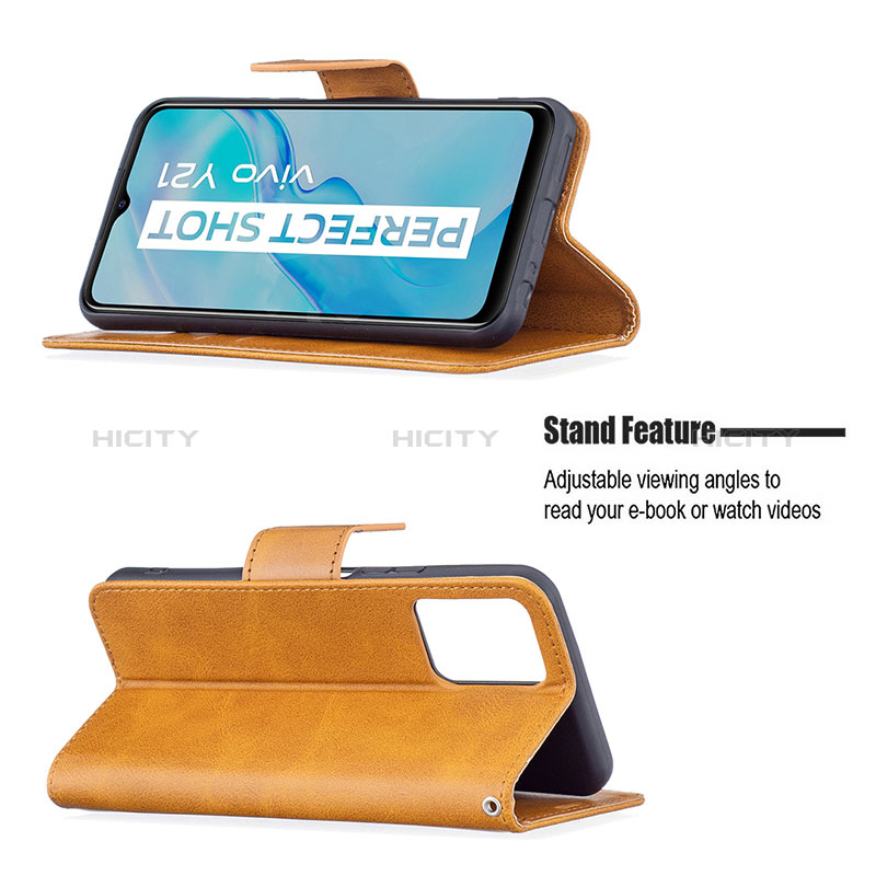 Funda de Cuero Cartera con Soporte Carcasa B04F para Vivo Y33T