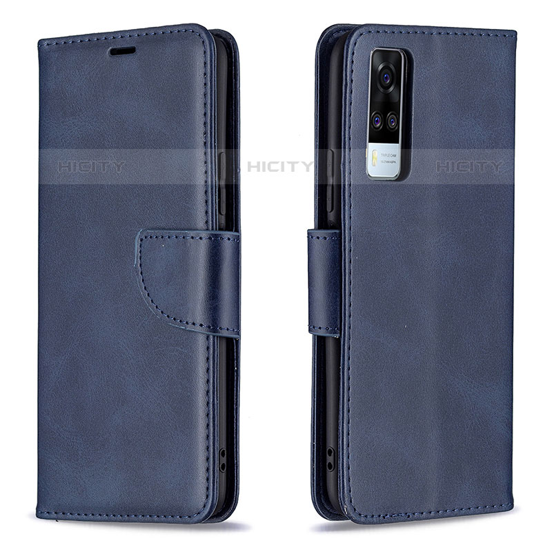 Funda de Cuero Cartera con Soporte Carcasa B04F para Vivo Y51A Azul