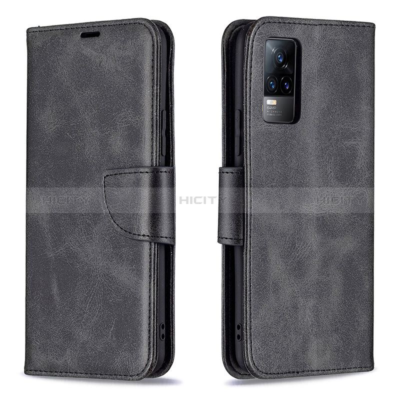 Funda de Cuero Cartera con Soporte Carcasa B04F para Vivo Y73 (2021) Negro