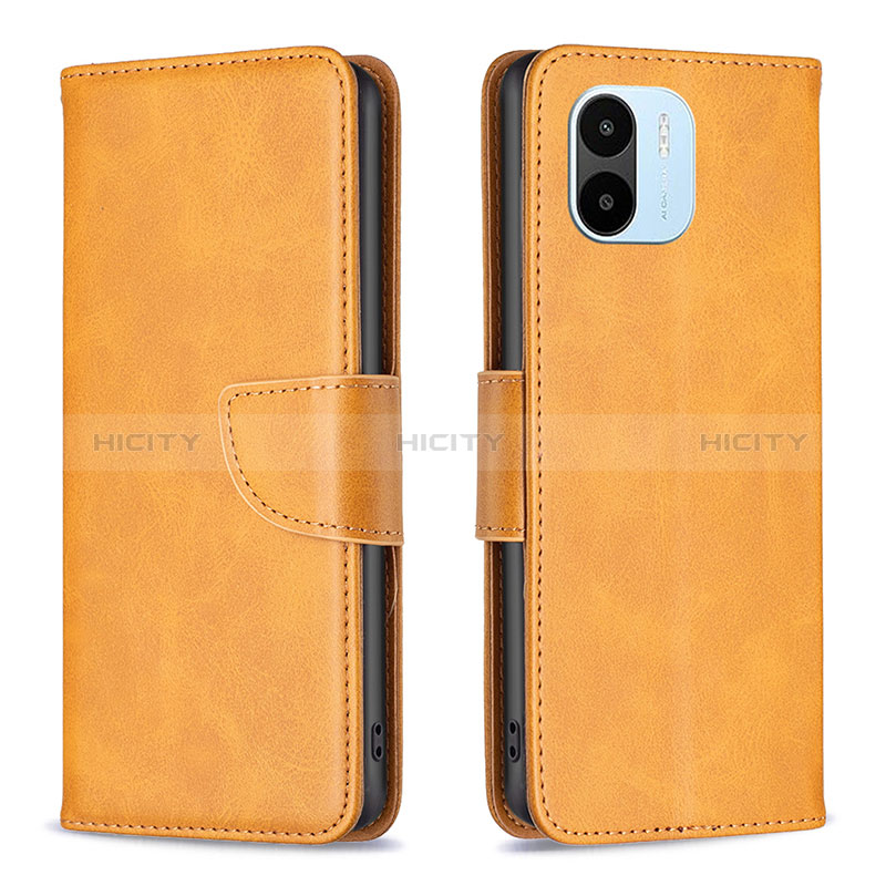 Funda de Cuero Cartera con Soporte Carcasa B04F para Xiaomi Poco C50 Marron Claro