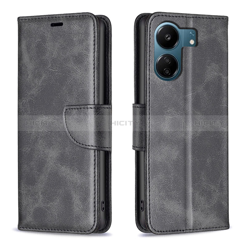 Funda de Cuero Cartera con Soporte Carcasa B04F para Xiaomi Poco C65 Negro