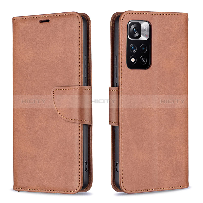 Funda de Cuero Cartera con Soporte Carcasa B04F para Xiaomi Poco X4 NFC Marron