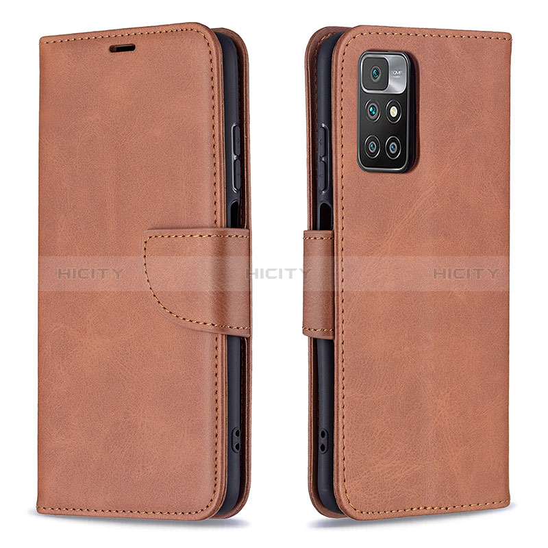 Funda de Cuero Cartera con Soporte Carcasa B04F para Xiaomi Redmi 10 4G Marron