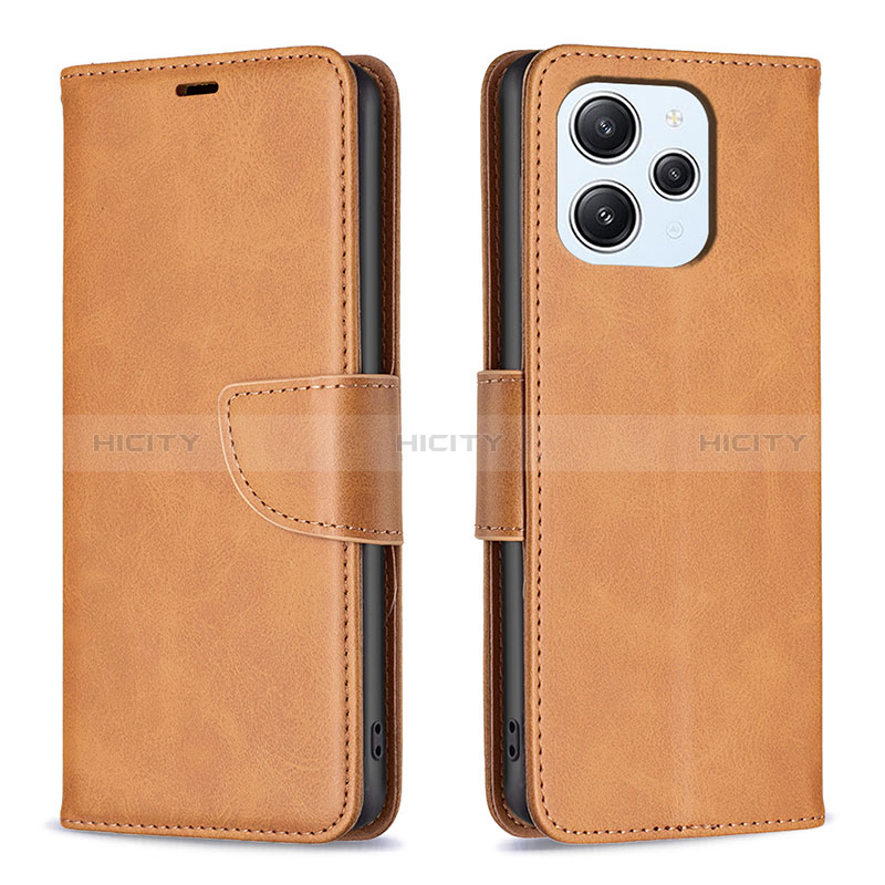 Funda de Cuero Cartera con Soporte Carcasa B04F para Xiaomi Redmi 12 4G Marron Claro