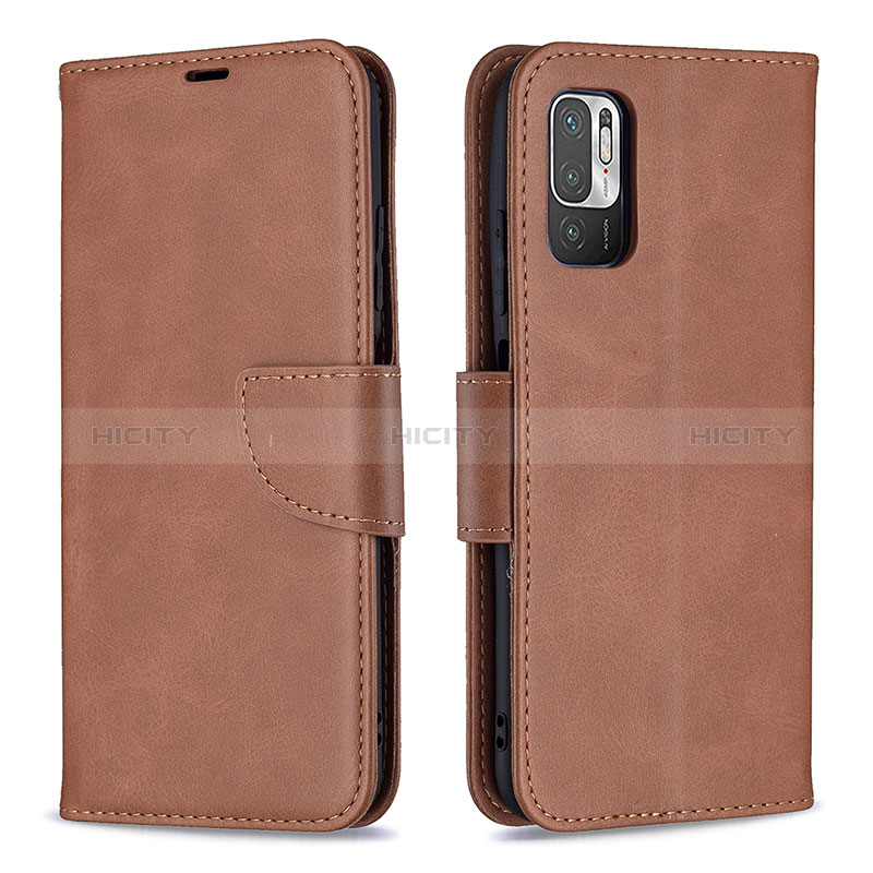 Funda de Cuero Cartera con Soporte Carcasa B04F para Xiaomi Redmi Note 10T 5G Marron