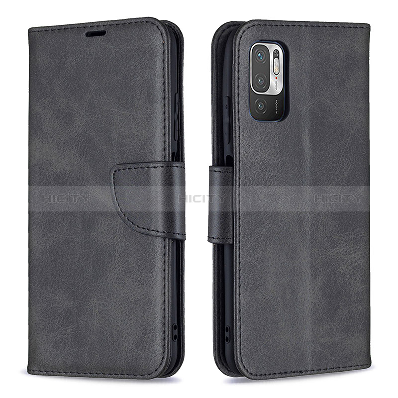 Funda de Cuero Cartera con Soporte Carcasa B04F para Xiaomi Redmi Note 10T 5G Negro