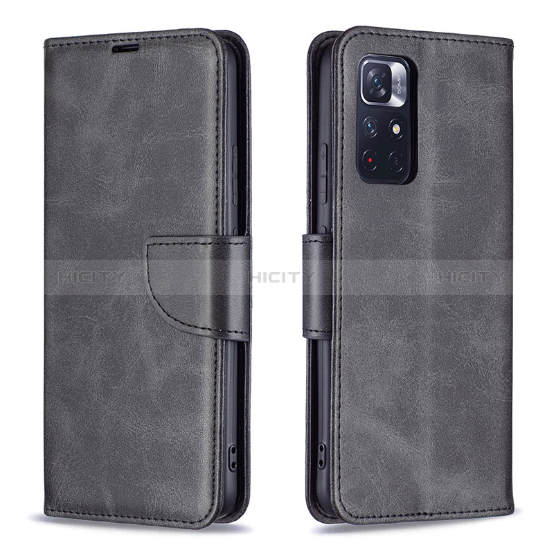 Funda de Cuero Cartera con Soporte Carcasa B04F para Xiaomi Redmi Note 11T 5G Negro