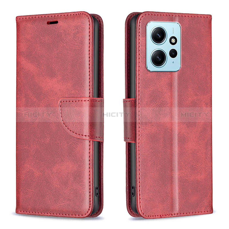 Funda de Cuero Cartera con Soporte Carcasa B04F para Xiaomi Redmi Note 12 4G Rojo