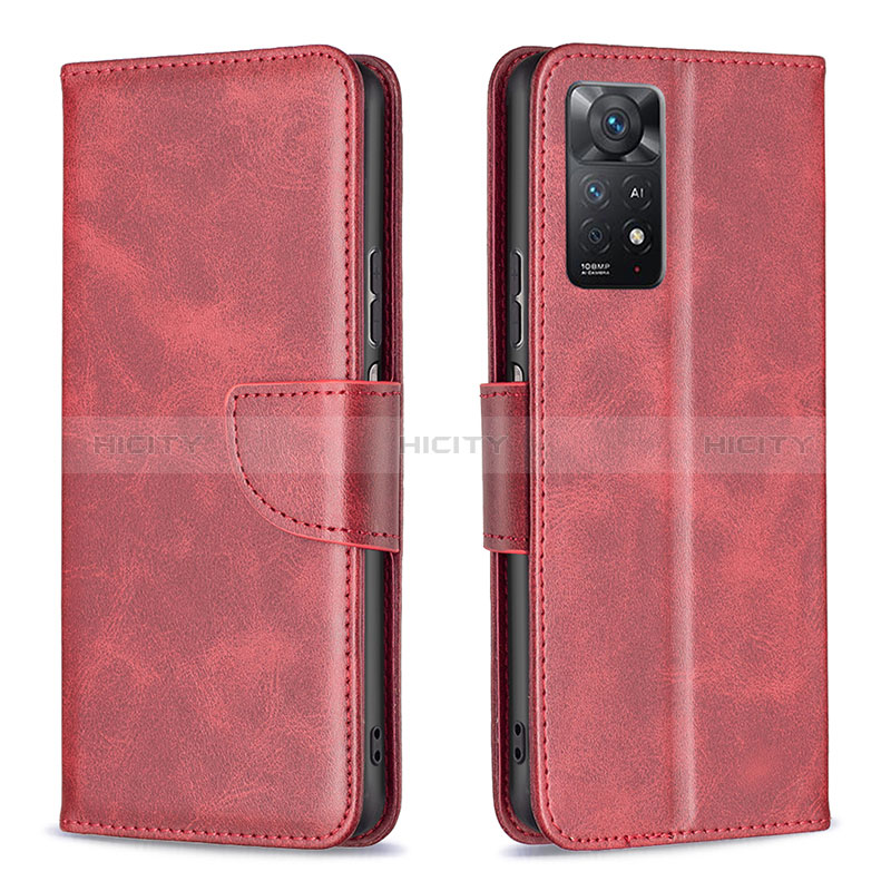 Funda de Cuero Cartera con Soporte Carcasa B04F para Xiaomi Redmi Note 12 Pro 4G Rojo