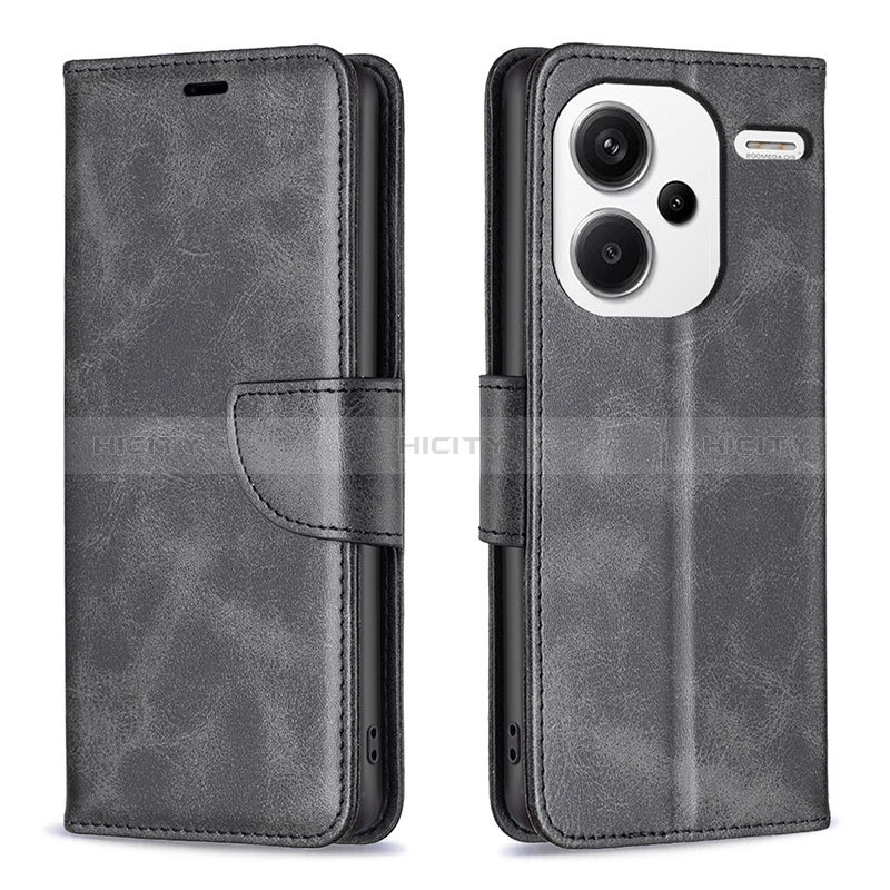 Funda de Cuero Cartera con Soporte Carcasa B04F para Xiaomi Redmi Note 13 Pro+ Plus 5G Negro