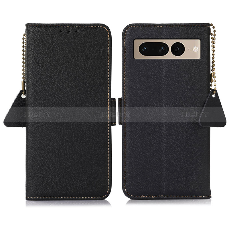 Funda de Cuero Cartera con Soporte Carcasa B04H para Google Pixel 7 Pro 5G Negro