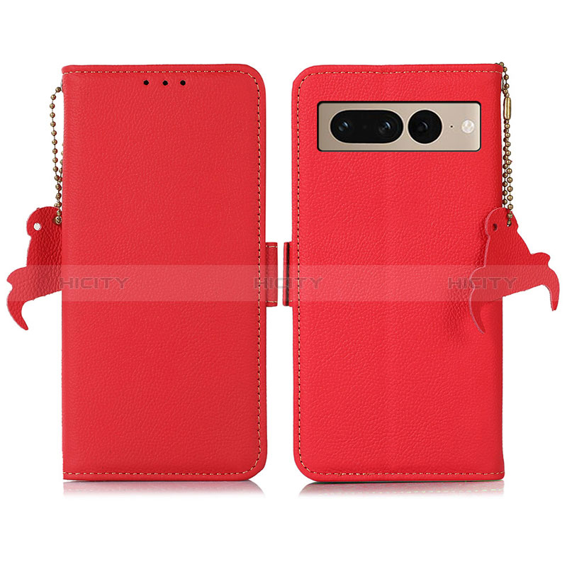 Funda de Cuero Cartera con Soporte Carcasa B04H para Google Pixel 7 Pro 5G Rojo