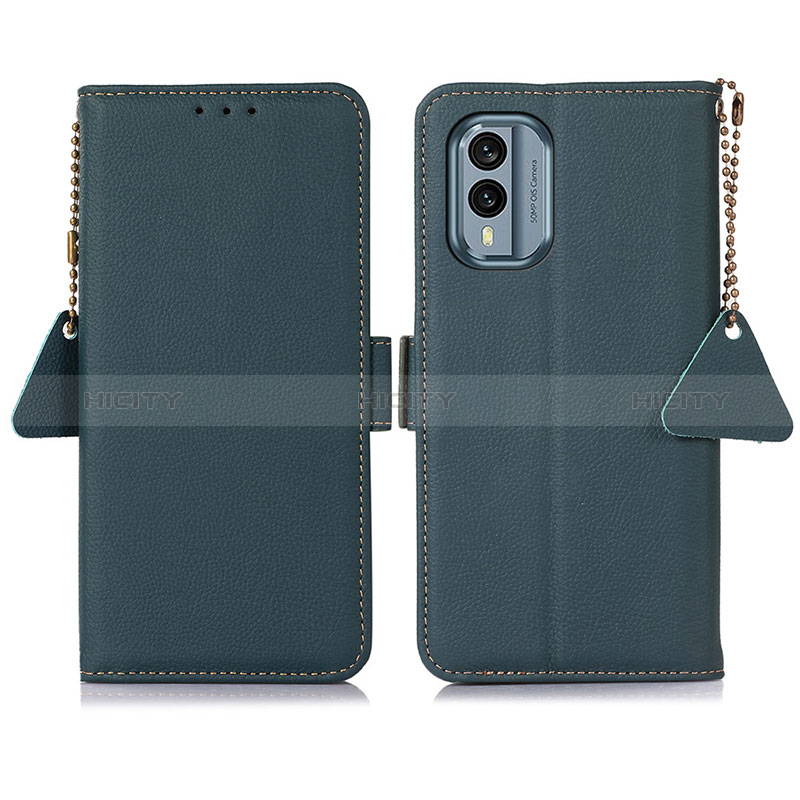 Funda de Cuero Cartera con Soporte Carcasa B04H para Nokia X30 5G Verde