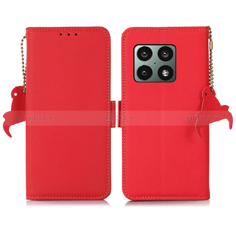 Funda de Cuero Cartera con Soporte Carcasa B04H para OnePlus 10 Pro 5G Rojo