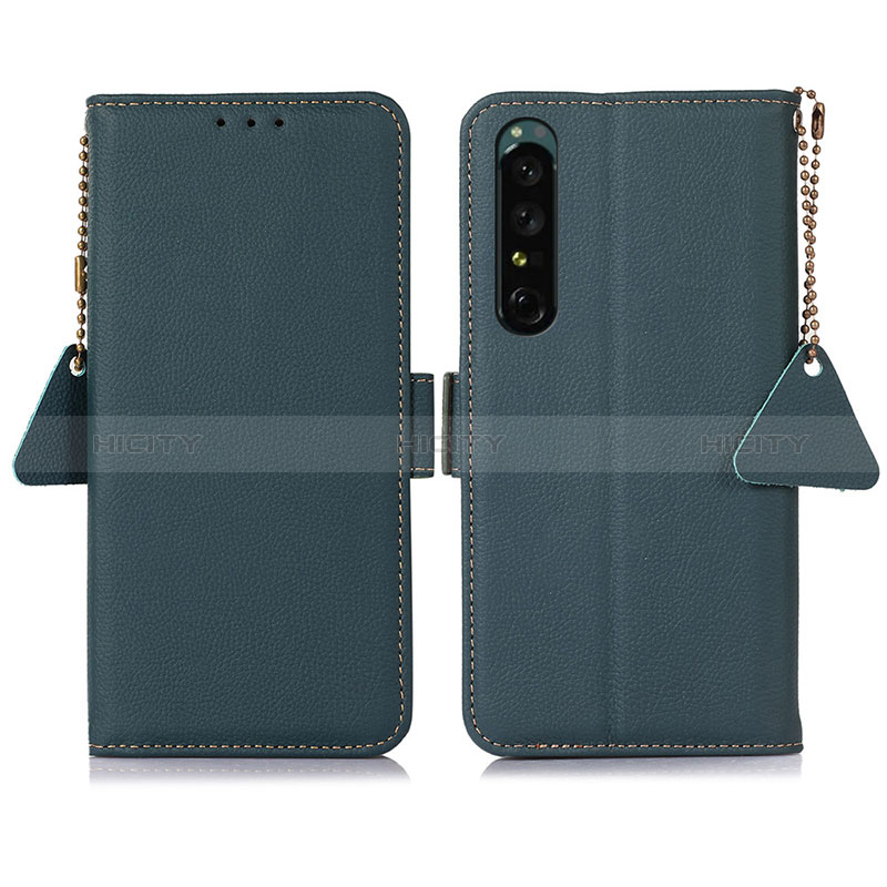 Funda de Cuero Cartera con Soporte Carcasa B04H para Sony Xperia 1 IV SO-51C Verde