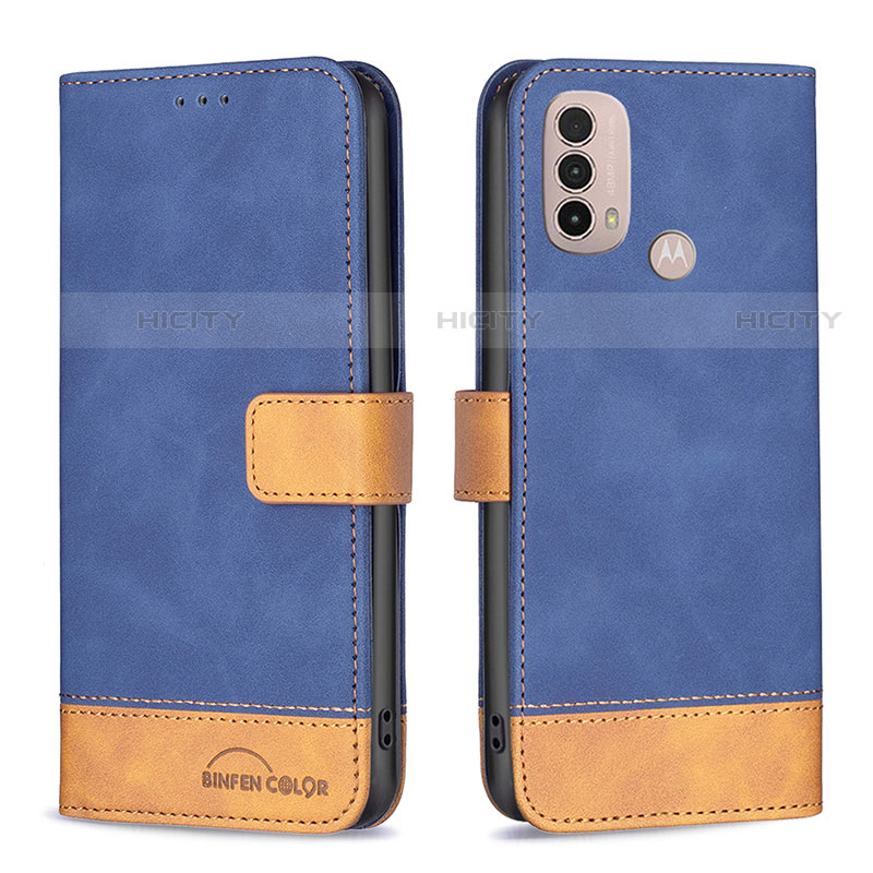 Funda de Cuero Cartera con Soporte Carcasa B05F para Motorola Moto E30