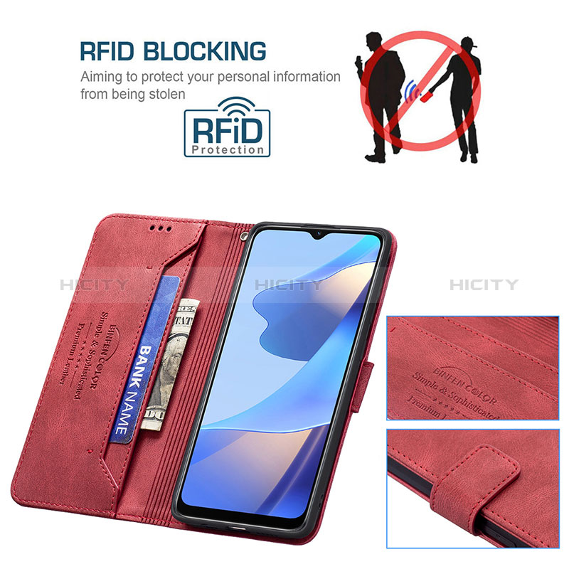 Funda de Cuero Cartera con Soporte Carcasa B05F para Oppo A16