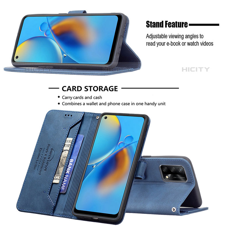 Funda de Cuero Cartera con Soporte Carcasa B05F para Oppo A74 4G