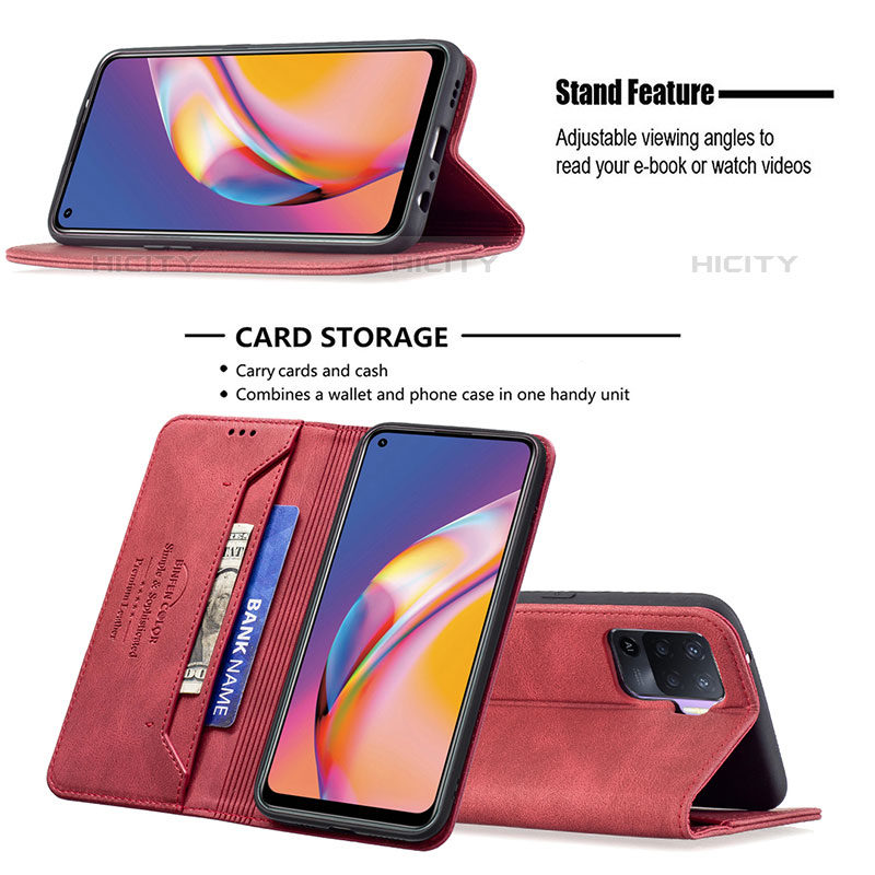 Funda de Cuero Cartera con Soporte Carcasa B05F para Oppo A94 4G