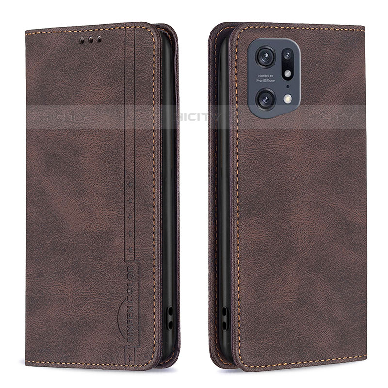 Funda de Cuero Cartera con Soporte Carcasa B05F para Oppo Find X5 Pro 5G