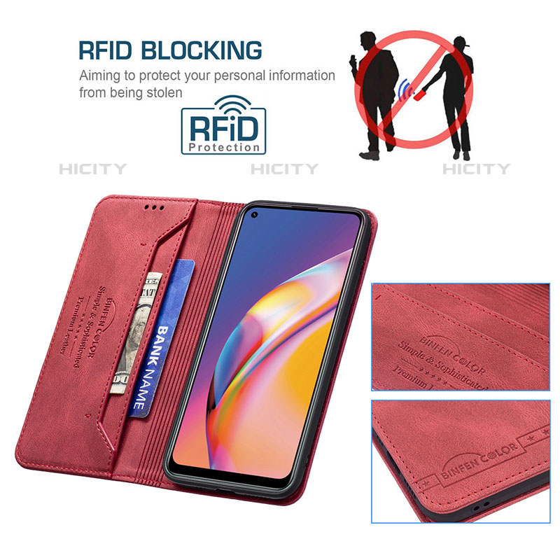 Funda de Cuero Cartera con Soporte Carcasa B05F para Oppo Reno5 F