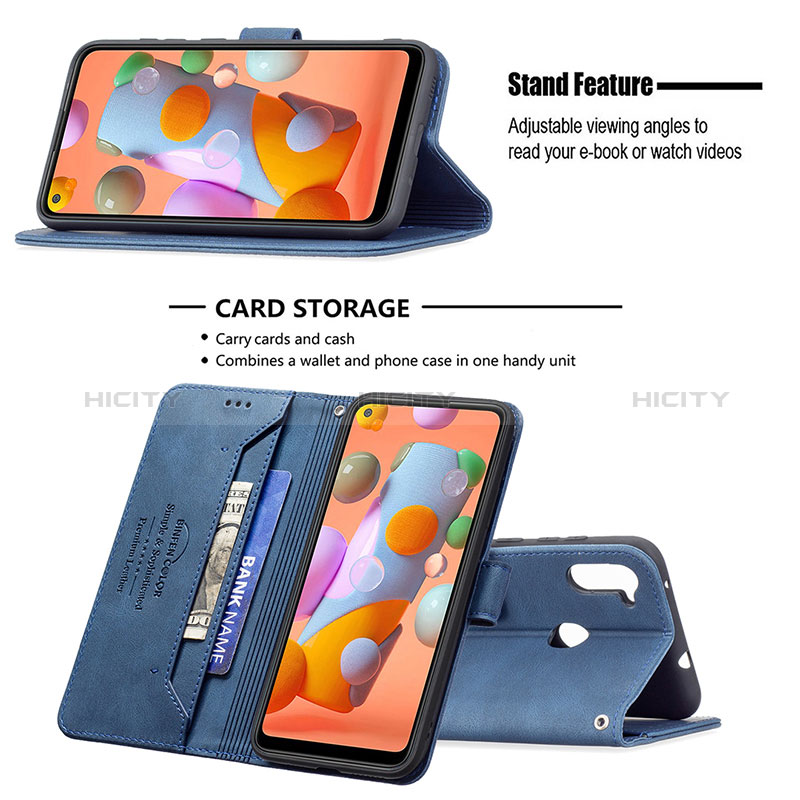 Funda de Cuero Cartera con Soporte Carcasa B05F para Samsung Galaxy A11