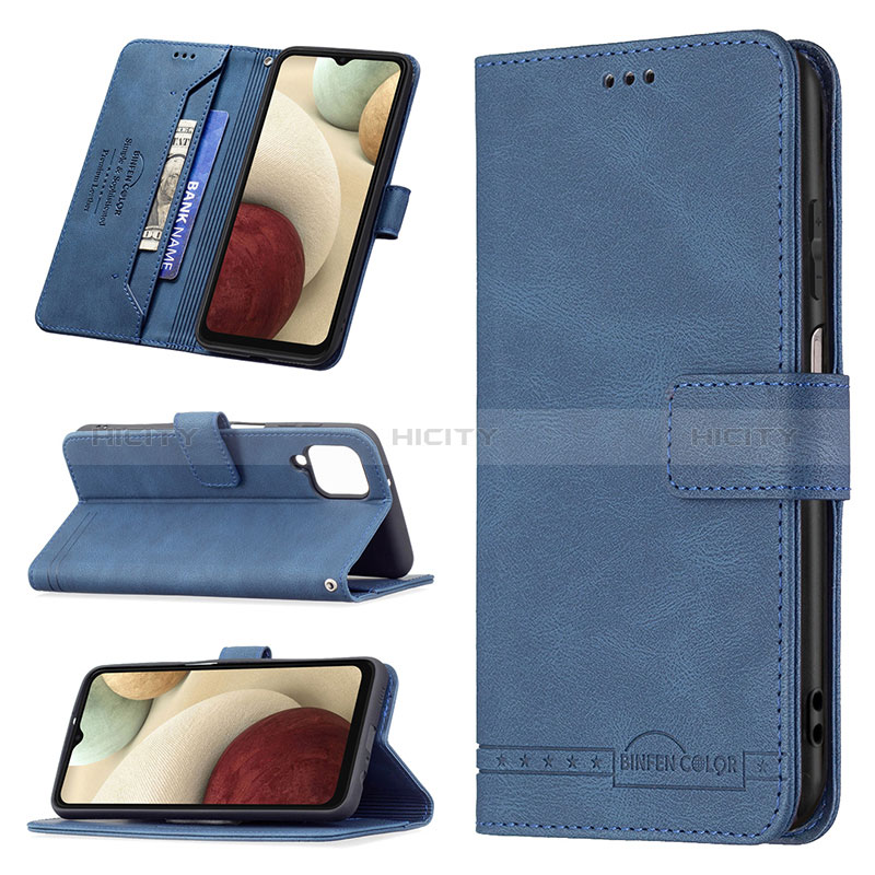 Funda de Cuero Cartera con Soporte Carcasa B05F para Samsung Galaxy A12