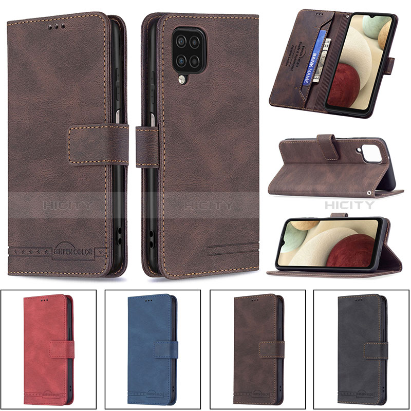 Funda de Cuero Cartera con Soporte Carcasa B05F para Samsung Galaxy A12