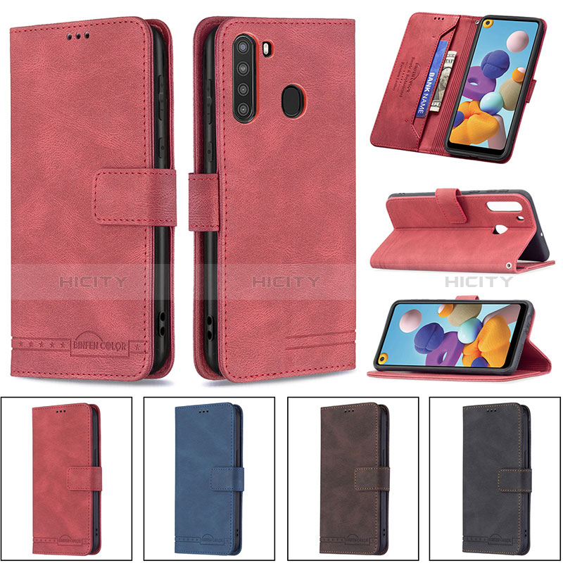 Funda de Cuero Cartera con Soporte Carcasa B05F para Samsung Galaxy A21