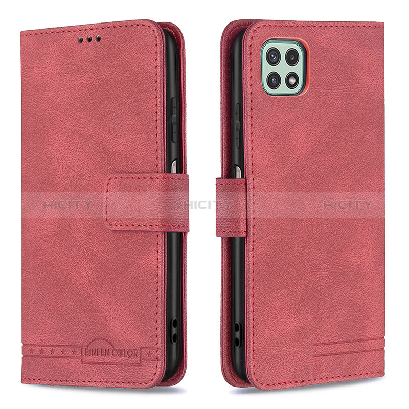 Funda de Cuero Cartera con Soporte Carcasa B05F para Samsung Galaxy A22s 5G Rojo