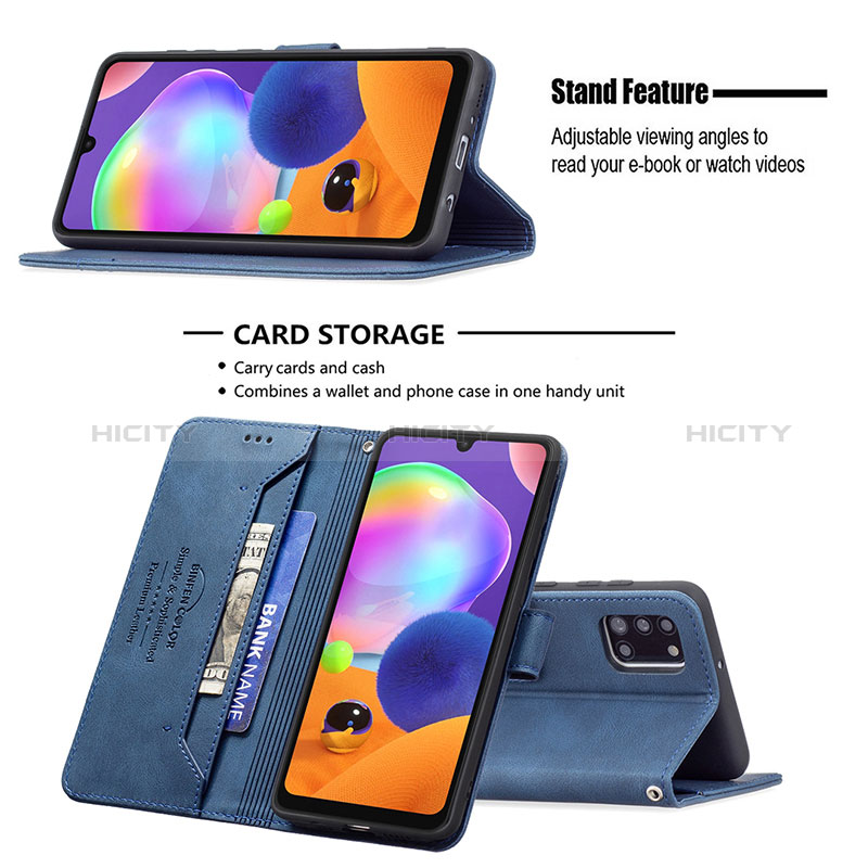 Funda de Cuero Cartera con Soporte Carcasa B05F para Samsung Galaxy A31