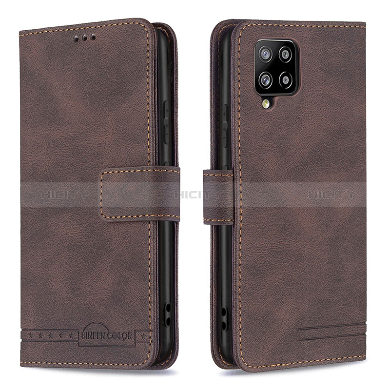 Funda de Cuero Cartera con Soporte Carcasa B05F para Samsung Galaxy A42 5G Marron