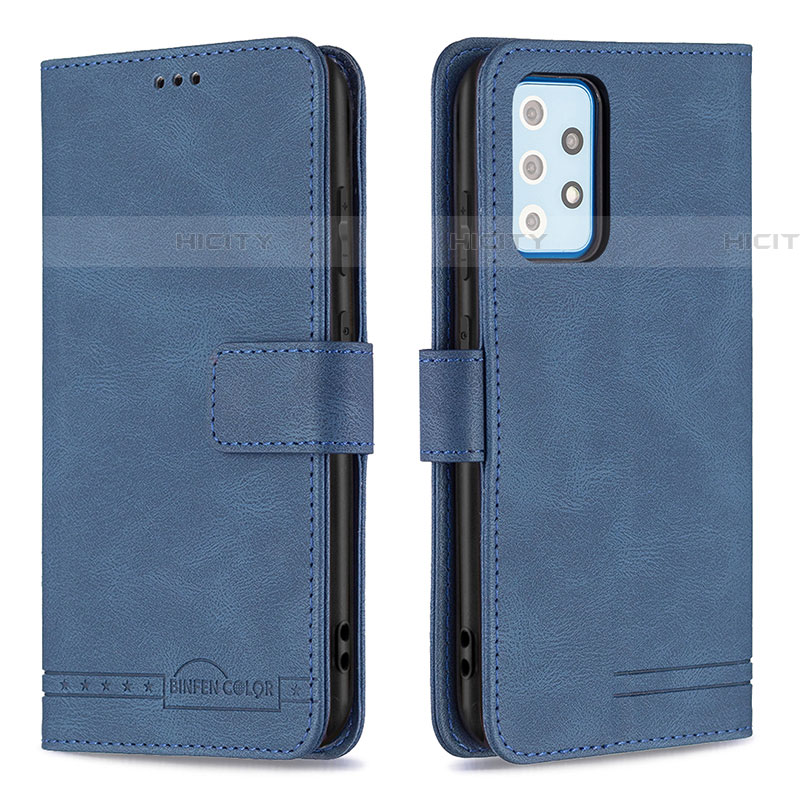 Funda de Cuero Cartera con Soporte Carcasa B05F para Samsung Galaxy A52 4G Azul