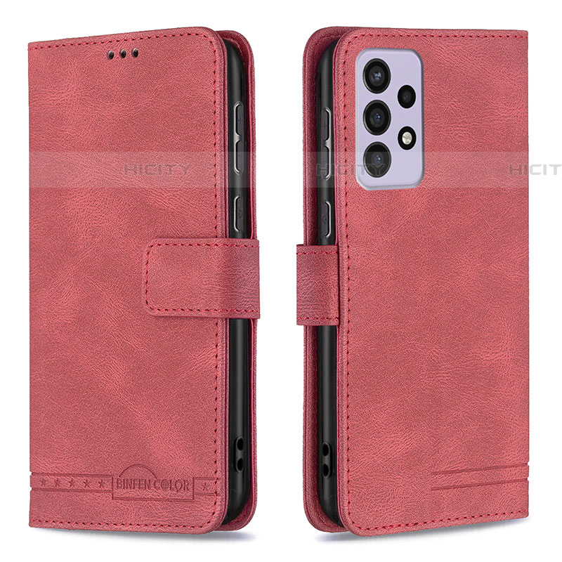 Funda de Cuero Cartera con Soporte Carcasa B05F para Samsung Galaxy A73 5G Rojo