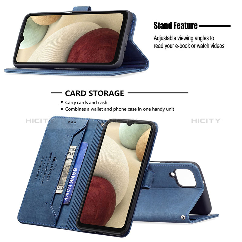 Funda de Cuero Cartera con Soporte Carcasa B05F para Samsung Galaxy M12